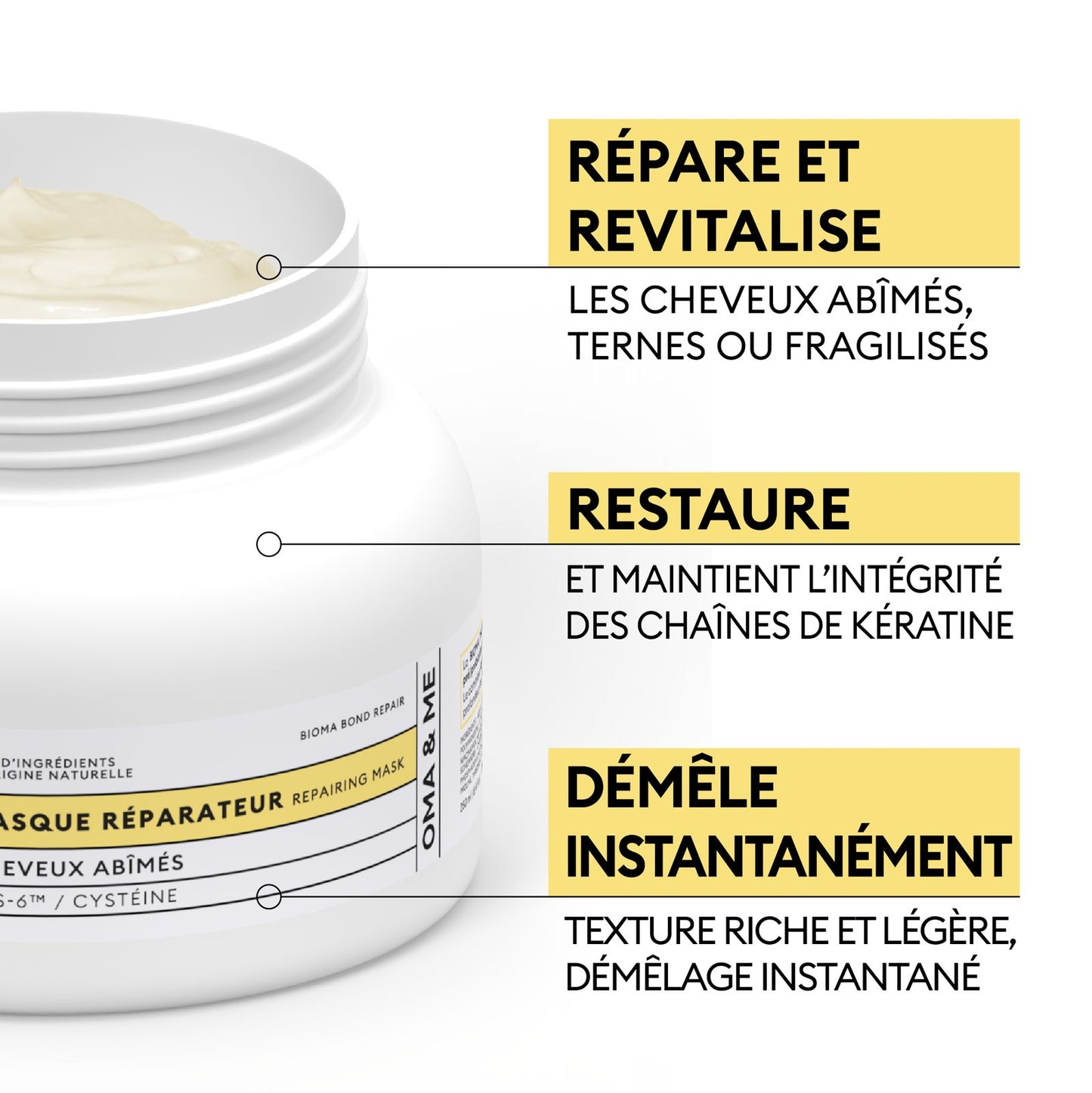 Mascarilla reparadora para cabellos dañados